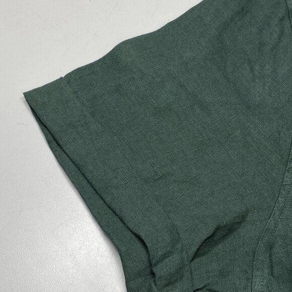 Alex Mill Men’s Camp Shirt Size L Pine Grove Green Linen Button-Down - Picture 4 of 10